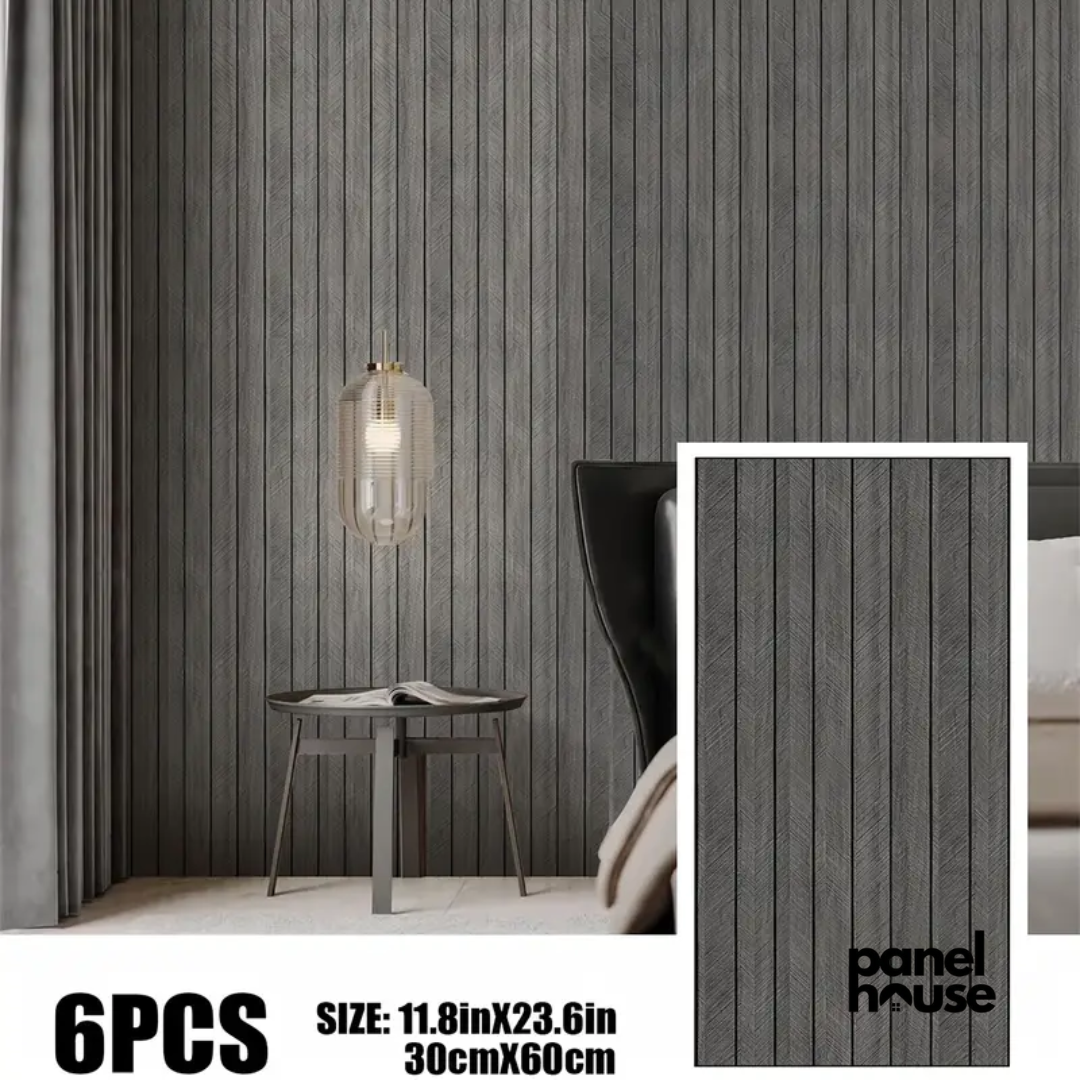 3D Wood Slat Wall Panels, Self-Adhesive, Removable, Waterproof Buy 1, Get 6 Premium Panels for Only £7! (30cm x 60cm)